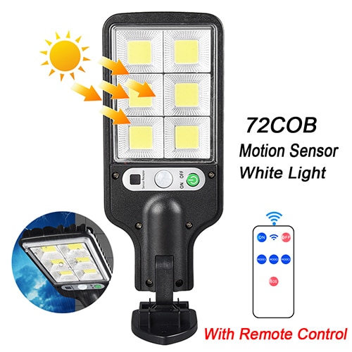 Solar Street Lights Outdoor Solar Lamps with 3 Modes LED/COB Waterproof Motion Sensor Remote Control for Garden Patio Path Yard