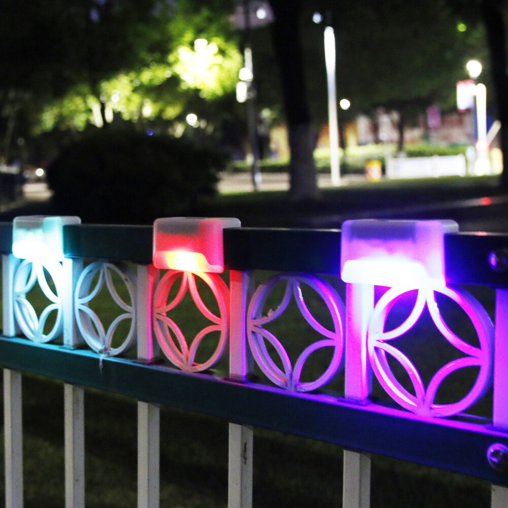 4/8/12Pcs LED Solar Stair Lamp Outdoor Fence Light Waterproof Step Lamp Solar Night Light Garden Pathway Yard Patio