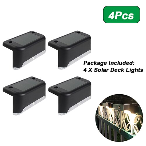 4/8/12Pcs LED Solar Stair Lamp Outdoor Fence Light Waterproof Step Lamp Solar Night Light Garden Pathway Yard Patio