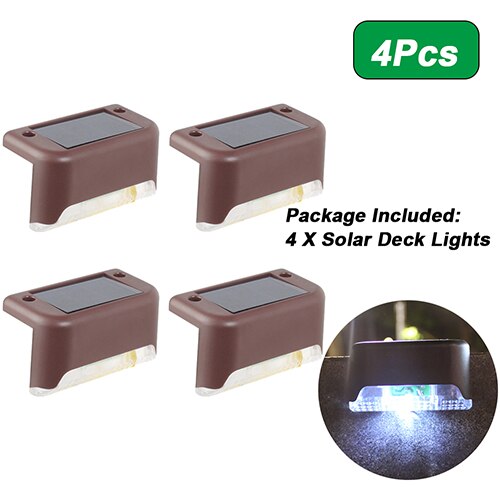 4/8/12Pcs LED Solar Stair Lamp Outdoor Fence Light Waterproof Step Lamp Solar Night Light Garden Pathway Yard Patio