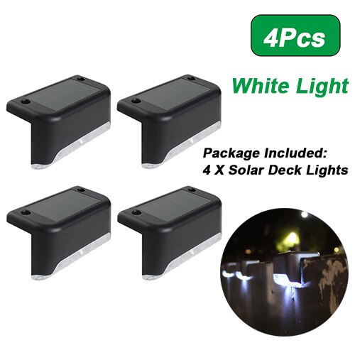 4/8/12Pcs LED Solar Stair Lamp Outdoor Fence Light Waterproof Step Lamp Solar Night Light Garden Pathway Yard Patio