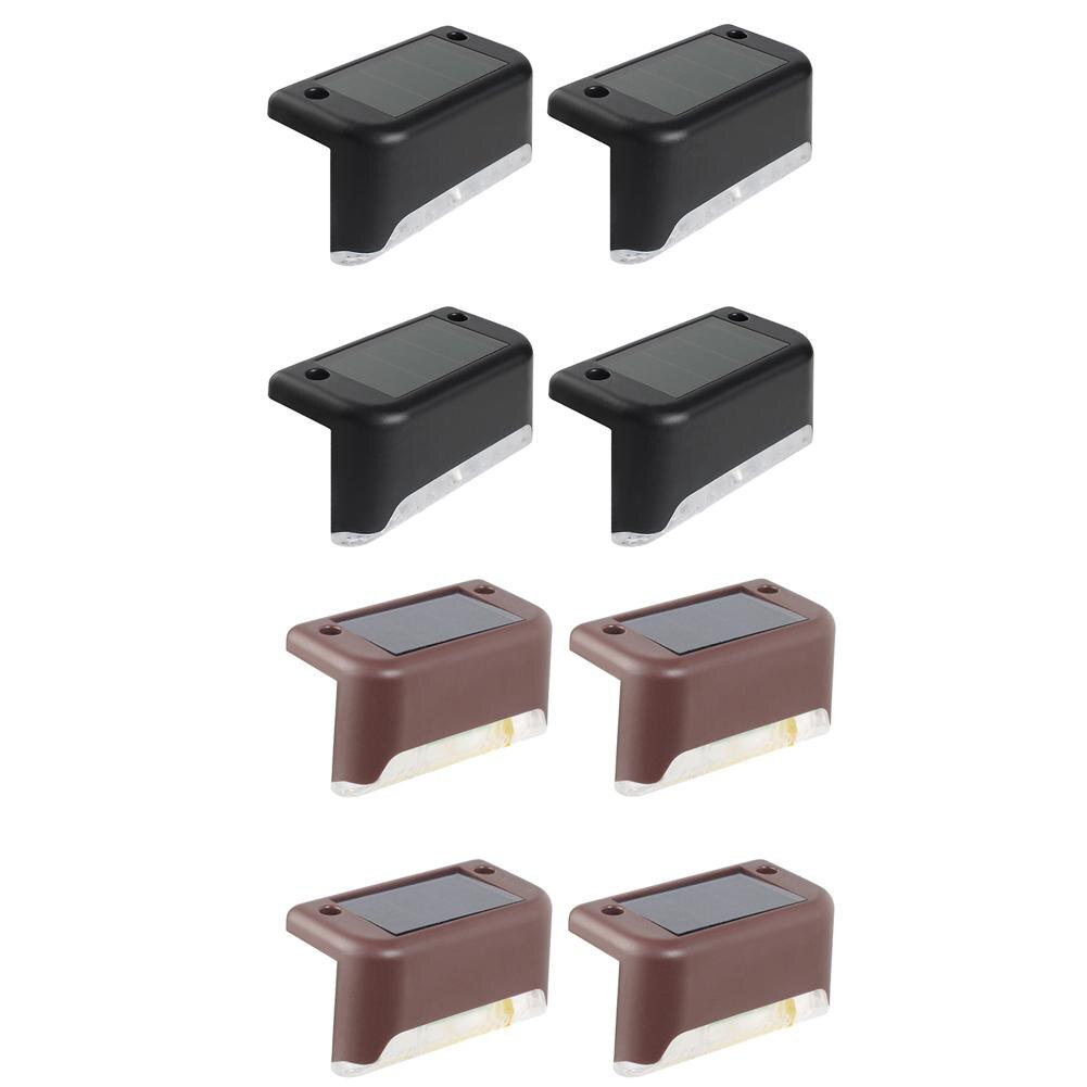 4/8/12Pcs LED Solar Stair Lamp Outdoor Fence Light Waterproof Step Lamp Solar Night Light Garden Pathway Yard Patio