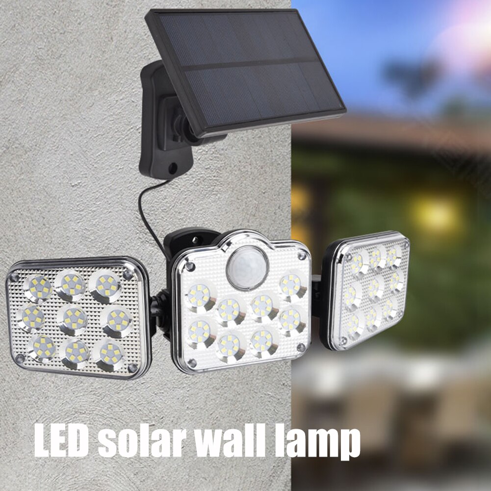 122/138LED Solar Lamp Outdoor Street Lights with Motion Sensor 3 Modes Rotatory Head Waterproof Wall Lamp for Garden Yard Garage