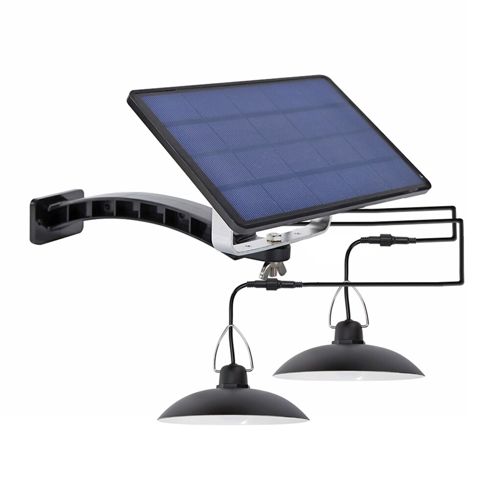 Double Head LED Solar Light Outdoor Street Light with Motion Sensor 3 Mode Remote Control Waterproof Lamp for Garden Yard Garage
