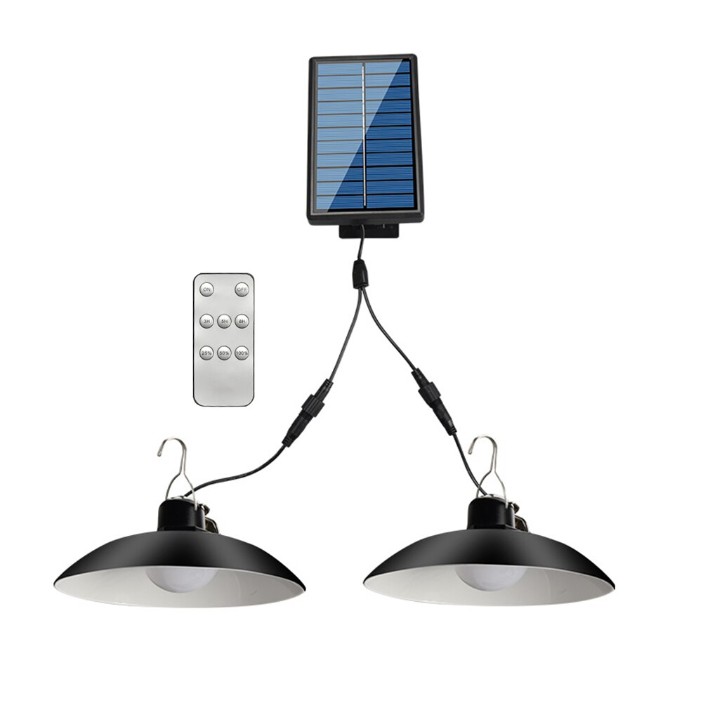 Double Head LED Solar Light Outdoor Street Light with Motion Sensor 3 Mode Remote Control Waterproof Lamp for Garden Yard Garage