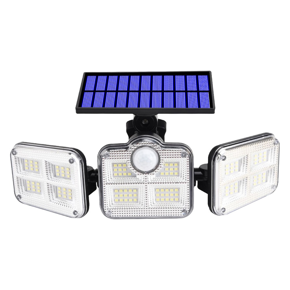 186/192LED COB Solar Lamp Outdoor Street Lights with Motion Sensor 3 Mode Rotatory 3 Head Waterproof Lamp for Garden Yard Garage