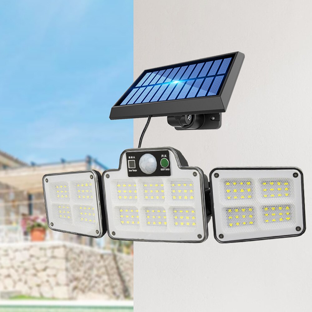 134/112/186/168LED Solar Lamp Outdoor Street Lights with Motion Sensor Rotatory Head Waterproof Wall Lamp for Garden Yard Garage