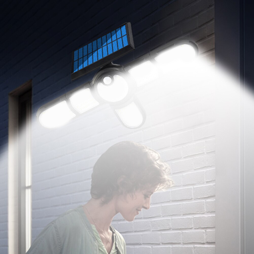 200/198/231LED Solar Street Lights Outdoor 6/5/4 Heads Wall Lamp PIR Motion Sensor Waterproof Solar Light for Garden Yard Garage