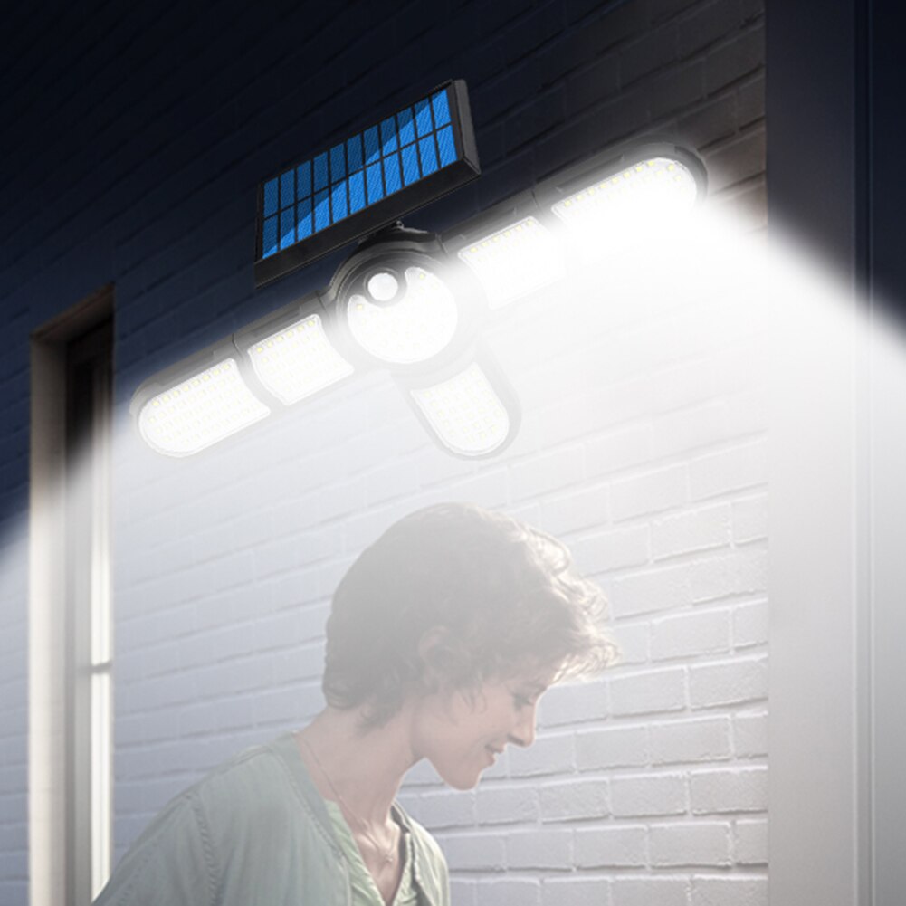 200/198/231LED Solar Street Lights Outdoor 6/5/4 Heads Wall Lamp PIR Motion Sensor Waterproof Solar Light for Garden Yard Garage