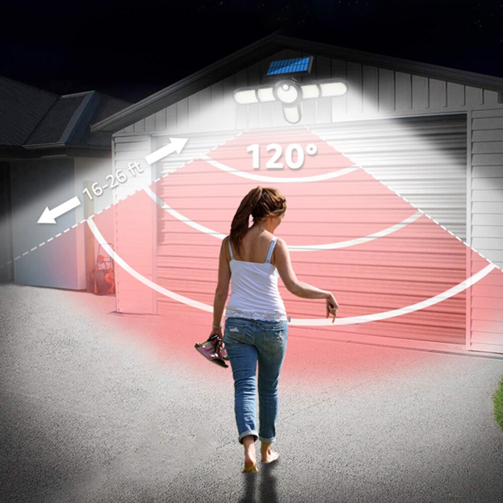 200/198/231LED Solar Street Lights Outdoor 6/5/4 Heads Wall Lamp PIR Motion Sensor Waterproof Solar Light for Garden Yard Garage