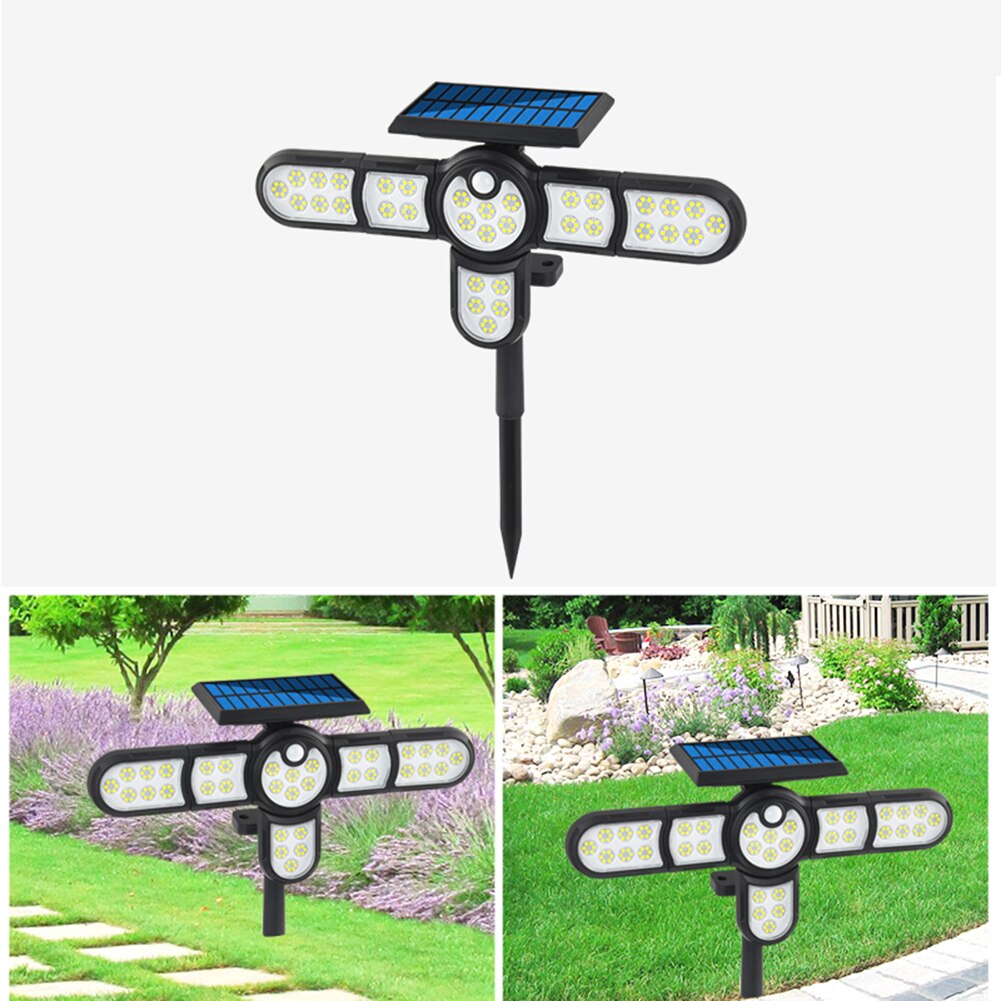 200/198/231LED Solar Street Lights Outdoor 6/5/4 Heads Wall Lamp PIR Motion Sensor Waterproof Solar Light for Garden Yard Garage