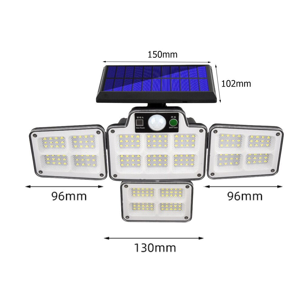 228/231LED Solar Street Lights Outdoor Rotatory Heads Wall Lamps PIR Motion Sensor Waterproof Solar Light for Garden Yard Garage
