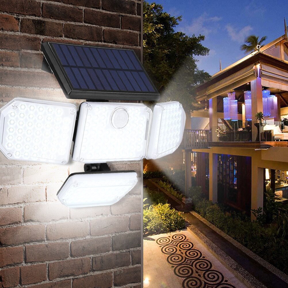 228/231LED Solar Street Lights Outdoor Rotatory Heads Wall Lamps PIR Motion Sensor Waterproof Solar Light for Garden Yard Garage