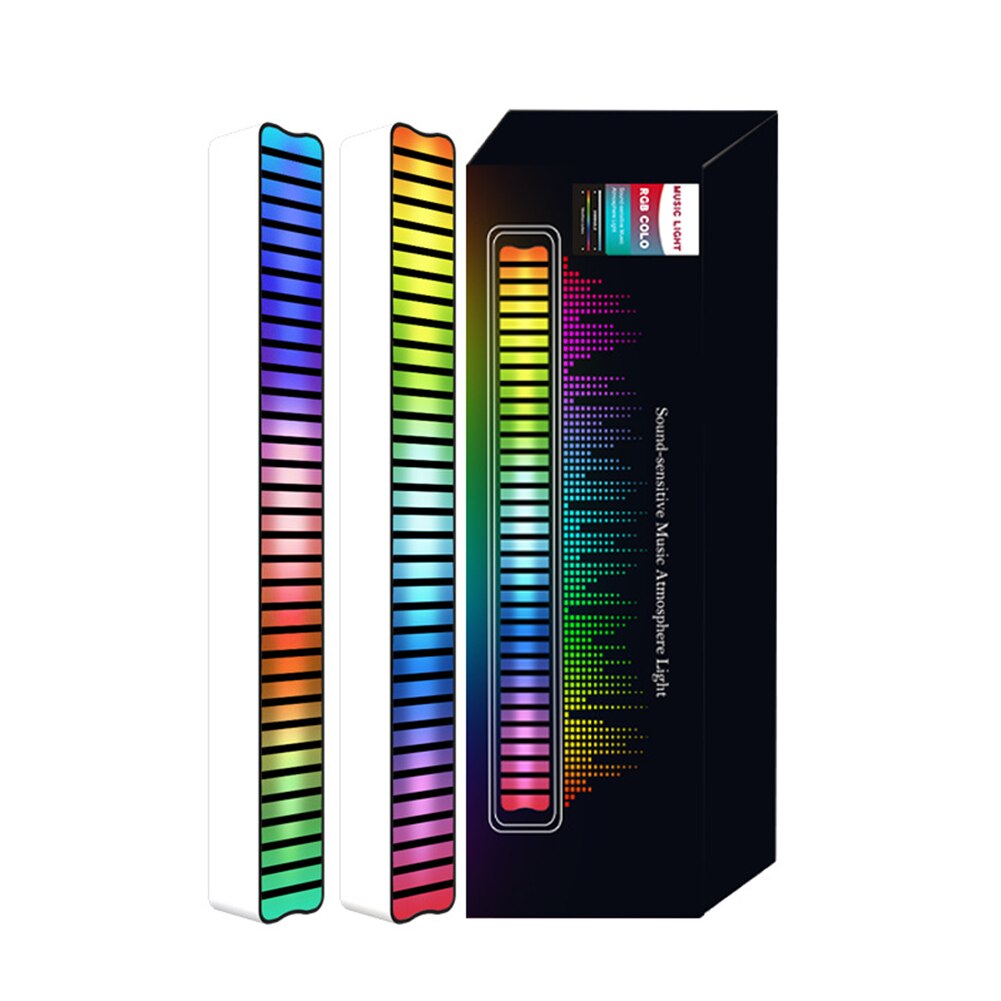 APP Control Voice Activated Music Rhythm Light Bar Bluetooth-Compatible RGB Lamp Rechargeable Car Home LED Strip Christmas Decor