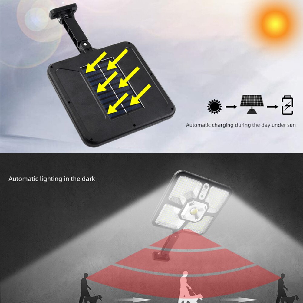 Solar Street Lights Outdoor Solar Lamp With 3 Light Mode Waterproof Motion Sensor Security Lighting for Garden Patio Path Yard