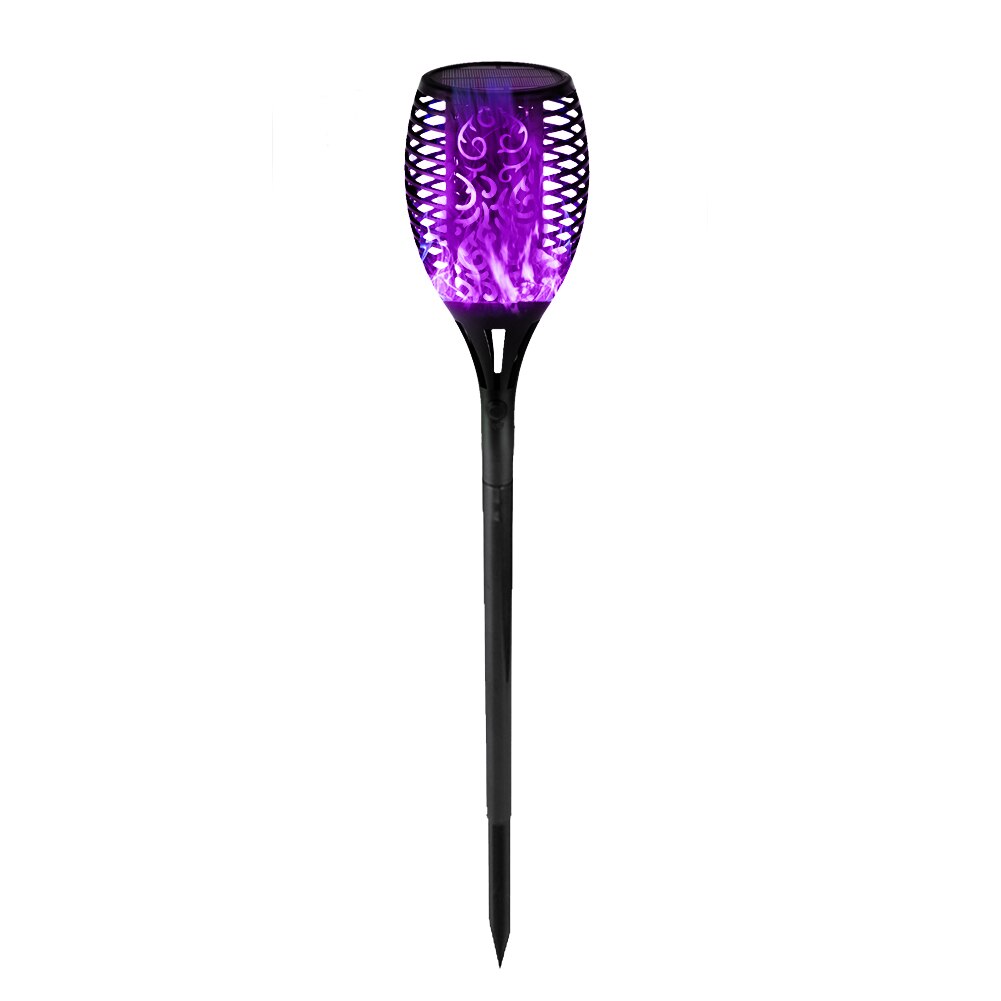 12LED Solar Flame Torch Light Flickering Blue Purple Light Waterproof Night Light Outdoor Landscape Lawn Garden Decoration Lamp