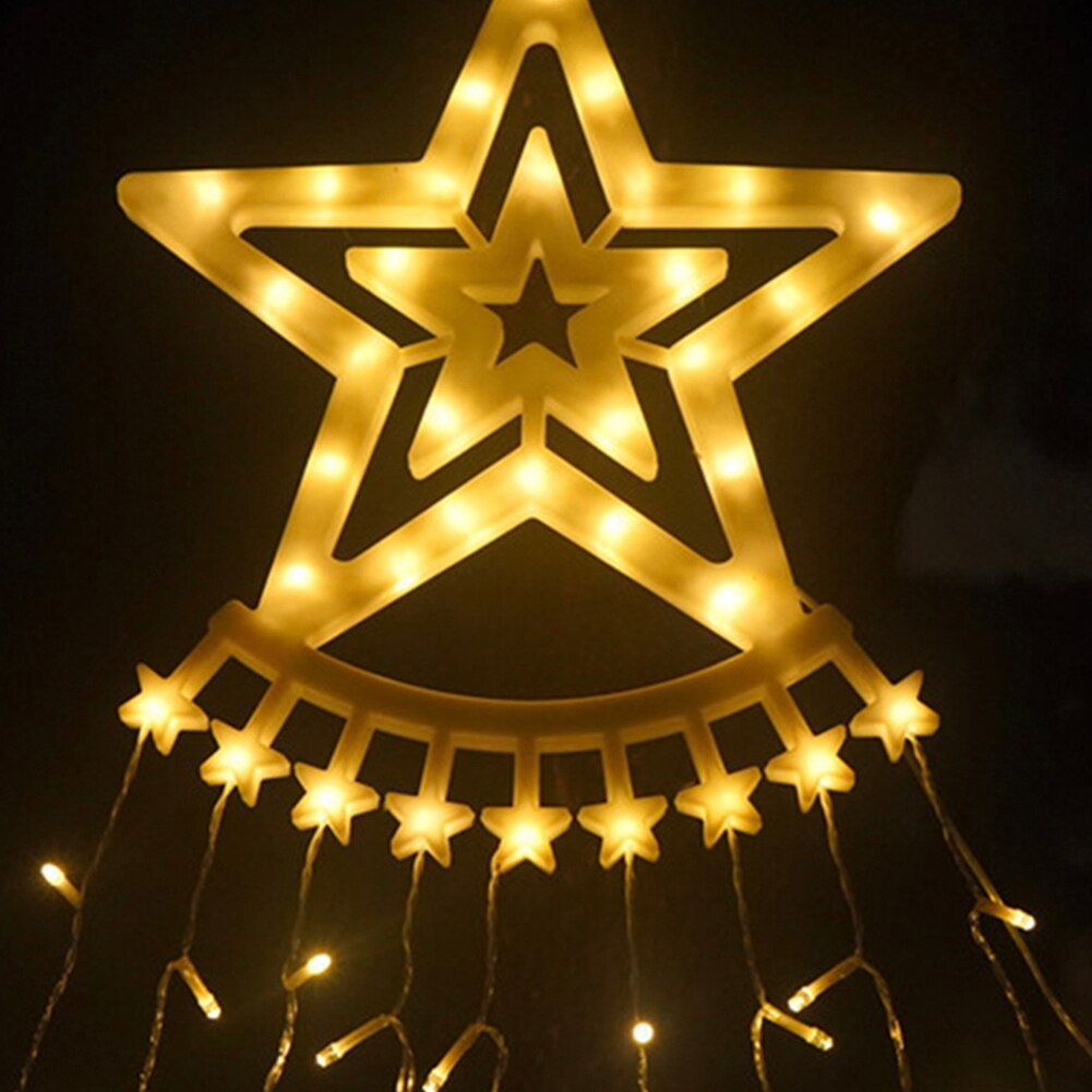 LED Christmas Fairy Lights Waterfall Star String Lamp 8 Lighting Modes Waterproof for Tree Wedding Garden Christmas Decoration