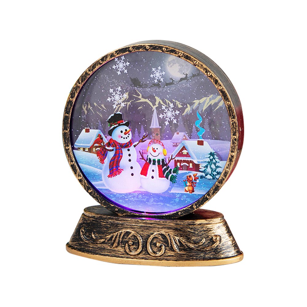 Electric Night Light LED Handhold Christmas Santa Jesus Elk Decor Round Lamp Table Setting Children Gifts Holiday Party Props