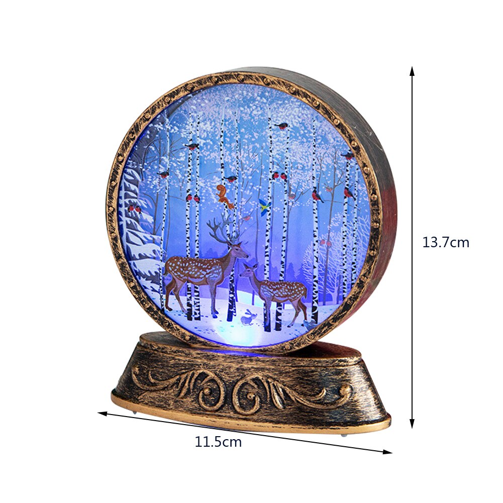 Electric Night Light LED Handhold Christmas Santa Jesus Elk Decor Round Lamp Table Setting Children Gifts Holiday Party Props