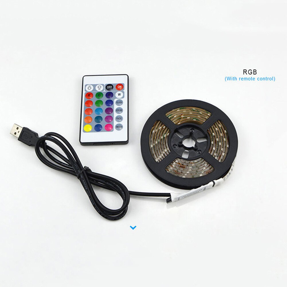 DIY LED Light Strips Flexible RGB Tape Ribbon Diode Lamp String DC 12V Desk Screen TV Background Lighting IR24 Keys Controller