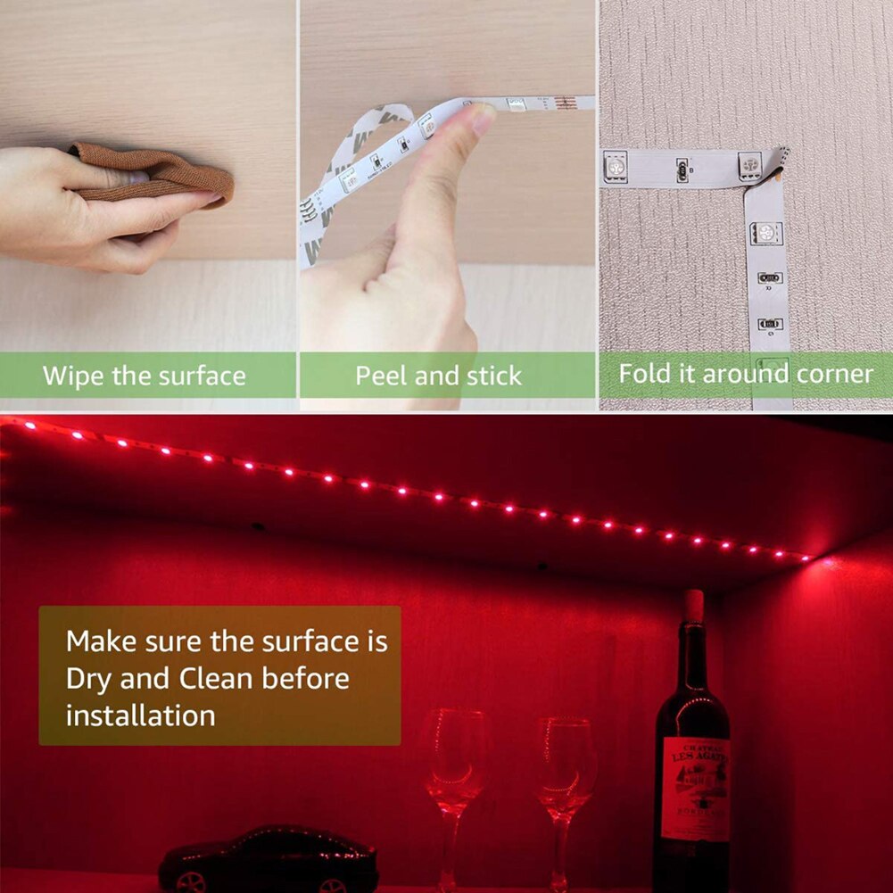 DIY LED Light Strips Flexible RGB Tape Ribbon Diode Lamp String DC 12V Desk Screen TV Background Lighting IR24 Keys Controller