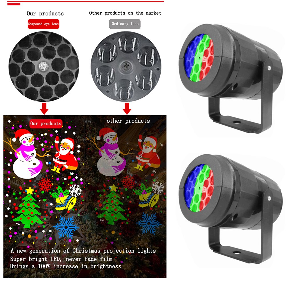 Christmas Halloween Laser Projector Window Lights 20 Patterns Door Wall Display Waterproof Holiday Atmosphere Projection Lamp