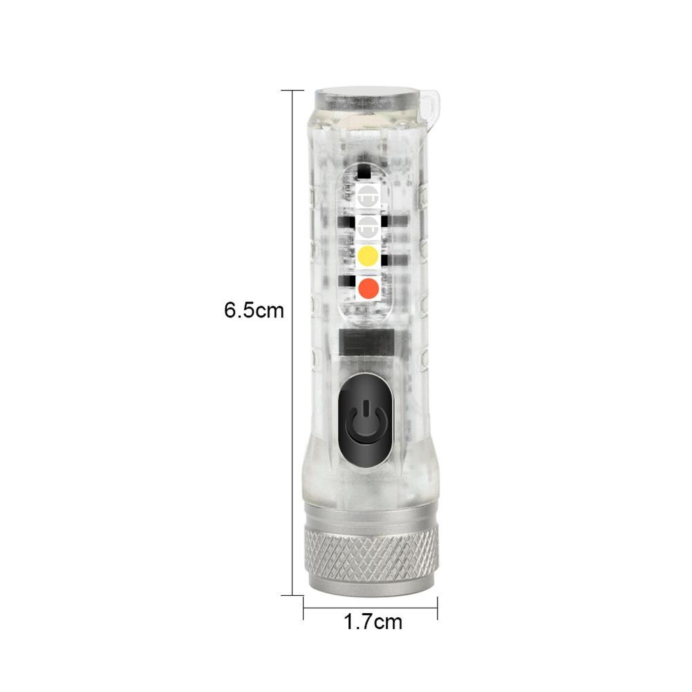 LED Keychain Mini Pocket Light Flashlight Flash Lights USB Rechargeable Waterproof Outdoor Cycling Camping Hunting Working Light