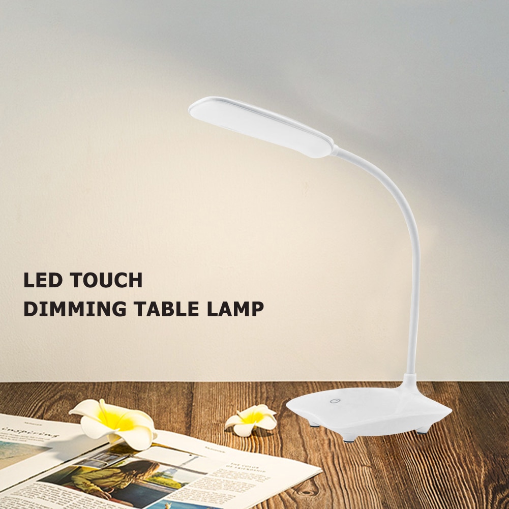 LED Desk Lamp 3-Level Foldable Dimmable Touch Table Light 6500K Portable Night Lamp Reading Eye Protection Light for Office Stud