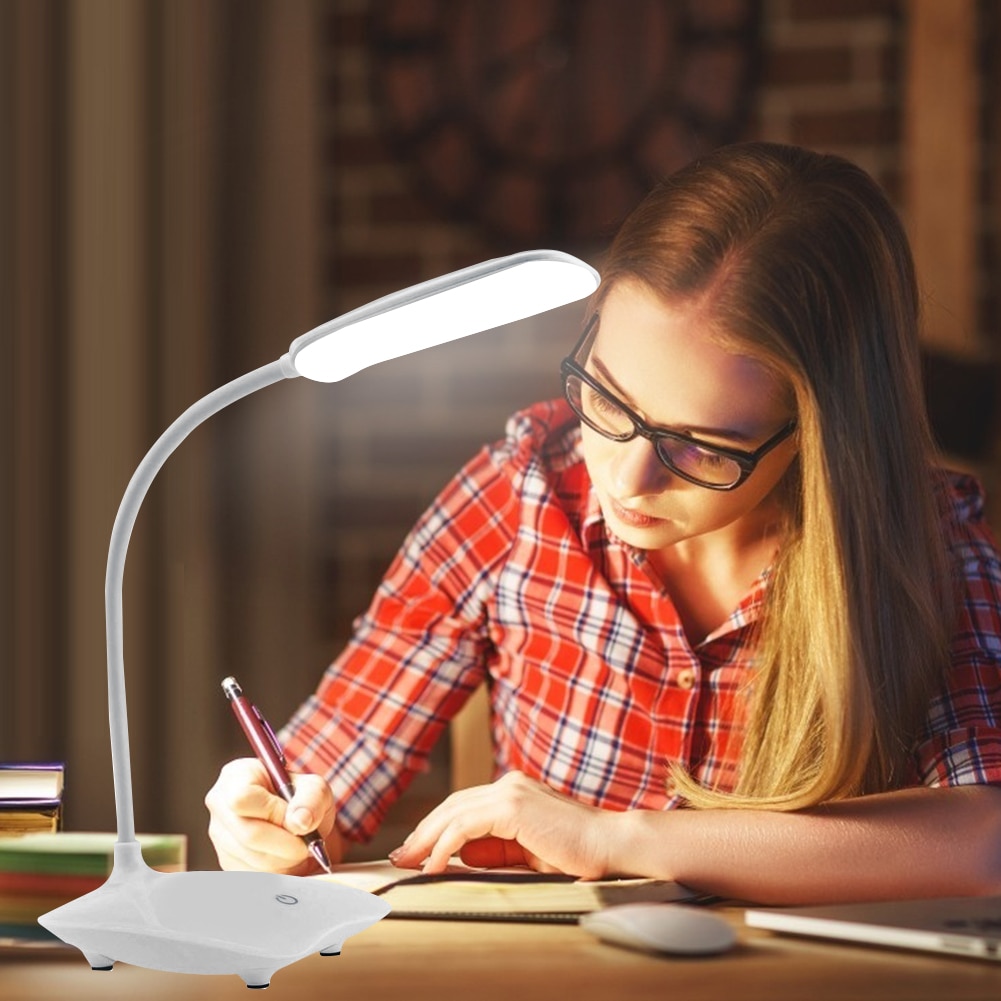 LED Desk Lamp 3-Level Foldable Dimmable Touch Table Light 6500K Portable Night Lamp Reading Eye Protection Light for Office Stud