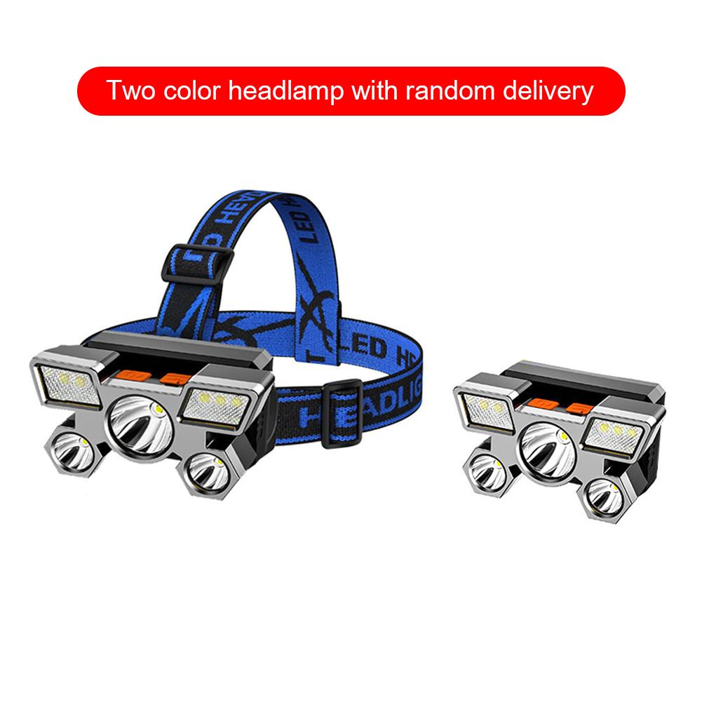 5LED Strong Headlamp with Built-in 18650 Battery USB Rechargeable Portable Flashlight Lantern Headlamp Outdoor Camping Headlight