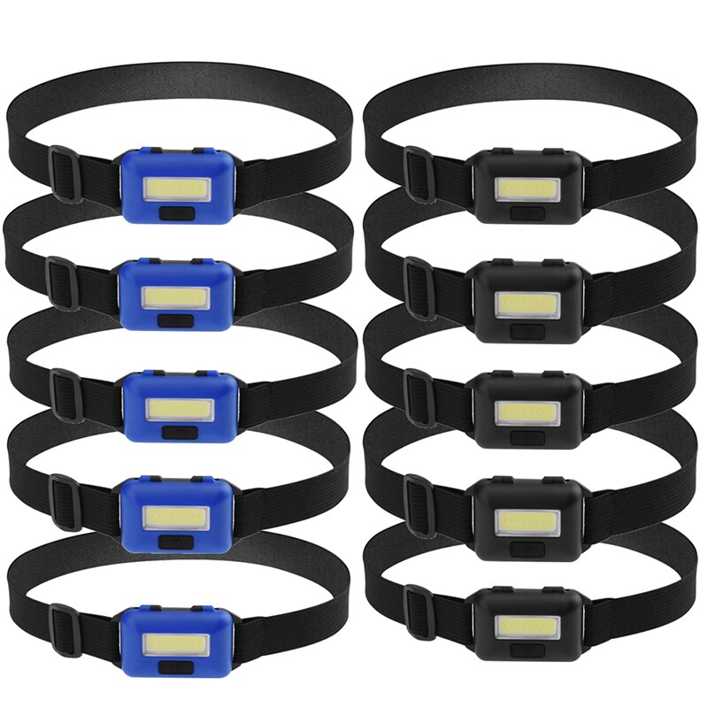 5Pcs Headlamp COB LED 3 Modes Flashlight Waterproof Headlamps for Camping Cycling Hiking Fishing Headlight Flashlight Head Torch
