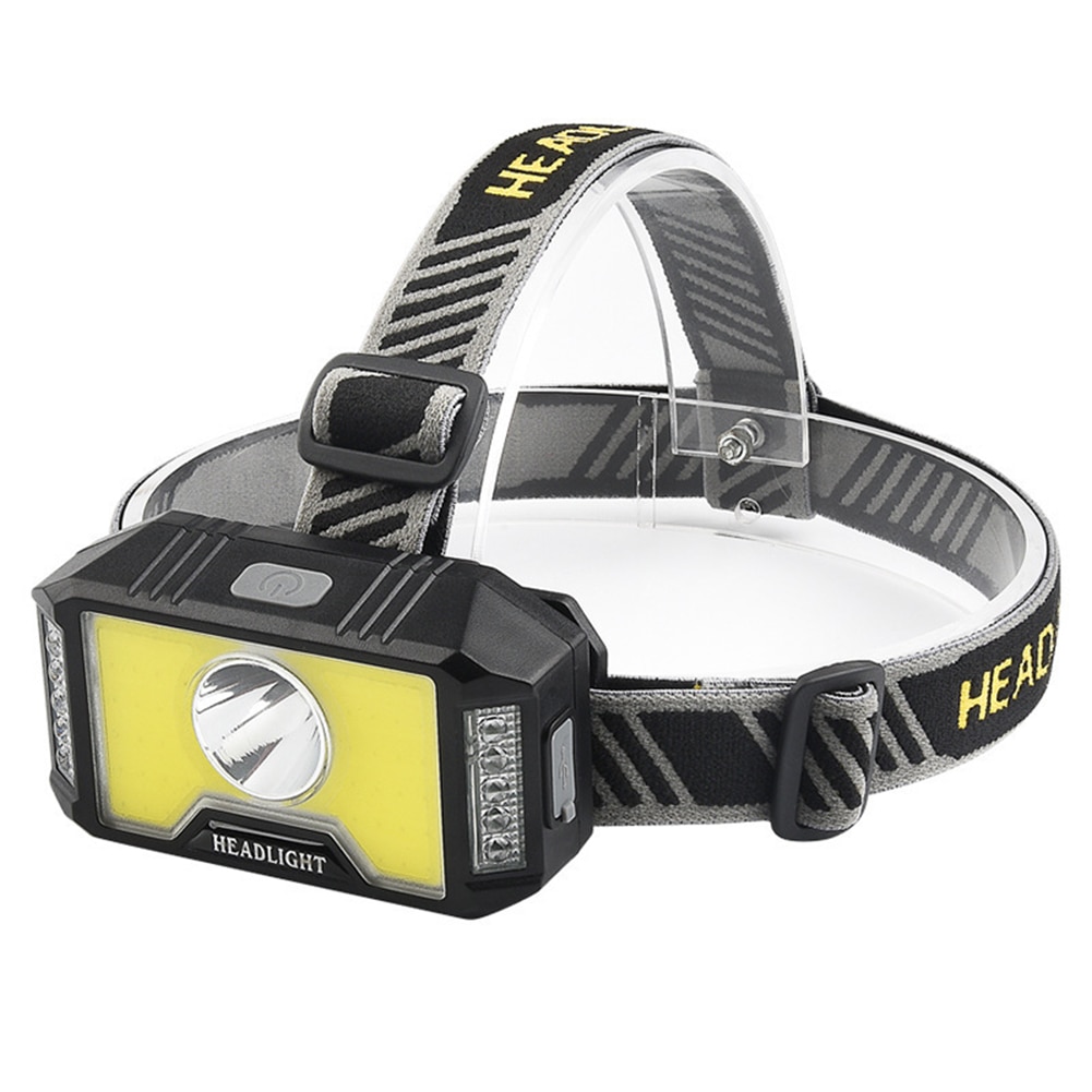 T6 Powerful Headlamp COB 10LED Flashlight Waterproof USB Rechargeble Warning Headlight Torch for Outdoor Fishing Cycling Camping
