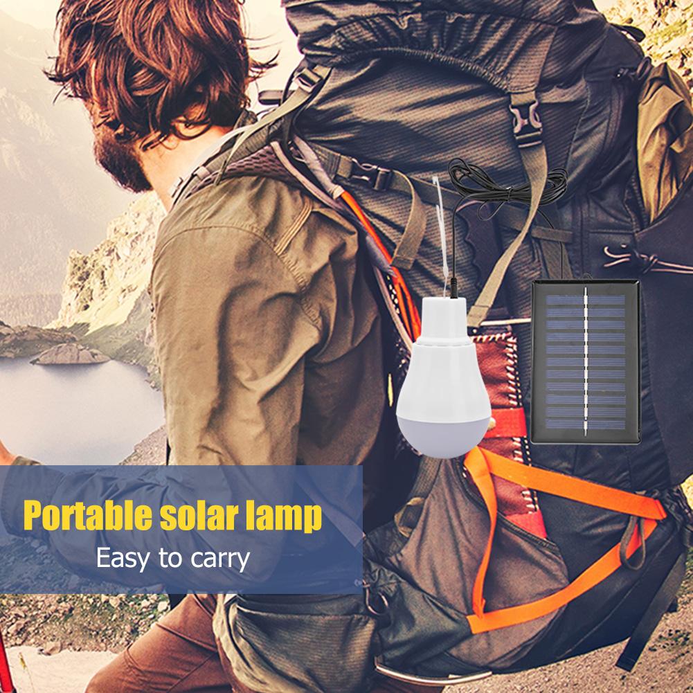 5V 15W 300LM Outdoor Solar Lamp Portable Energy Saving Rechargeable Led Bulb Portable Solar Power Panel for Outdoor Lighting