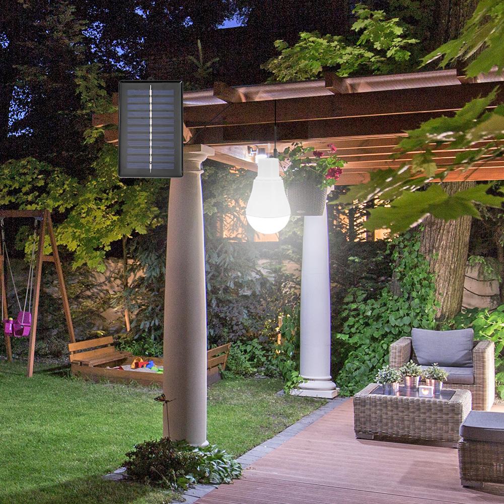 5V 15W 300LM Outdoor Solar Lamp Portable Energy Saving Rechargeable Led Bulb Portable Solar Power Panel for Outdoor Lighting