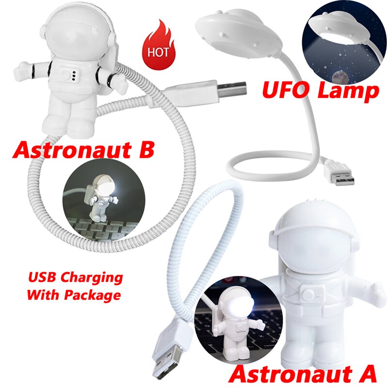 Astronaut LED Night Light Portable USB Powered Night Light DC 5V for Reading Desk Lamps Computer Laptop PC Lighting Space Lovers