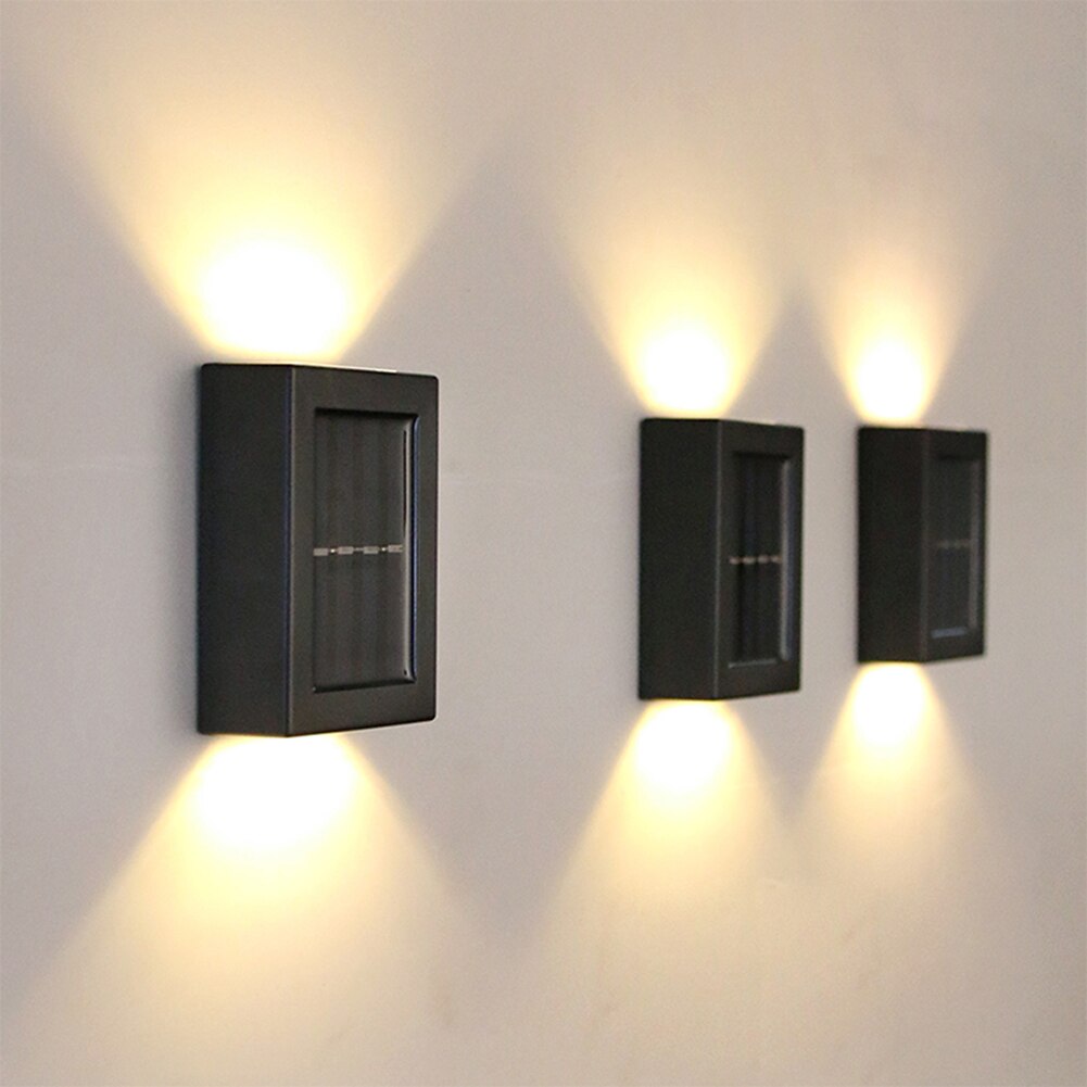 LED Solar Wall Light Outdoors Waterproof IP65 Porch Stairs Steps Wall Lamp Yard Garden Decoration Lighting Solar Lamps Dropship