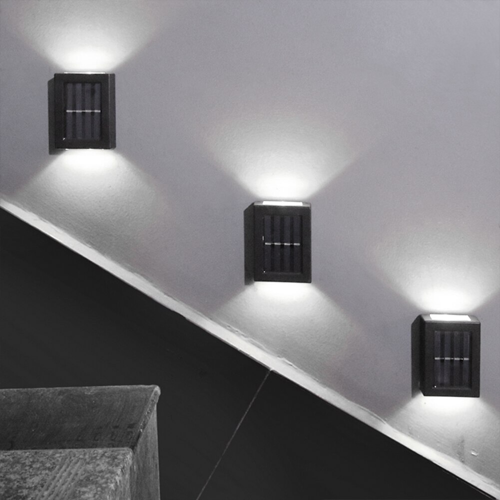 LED Solar Wall Light Outdoors Waterproof IP65 Porch Stairs Steps Wall Lamp Yard Garden Decoration Lighting Solar Lamps Dropship