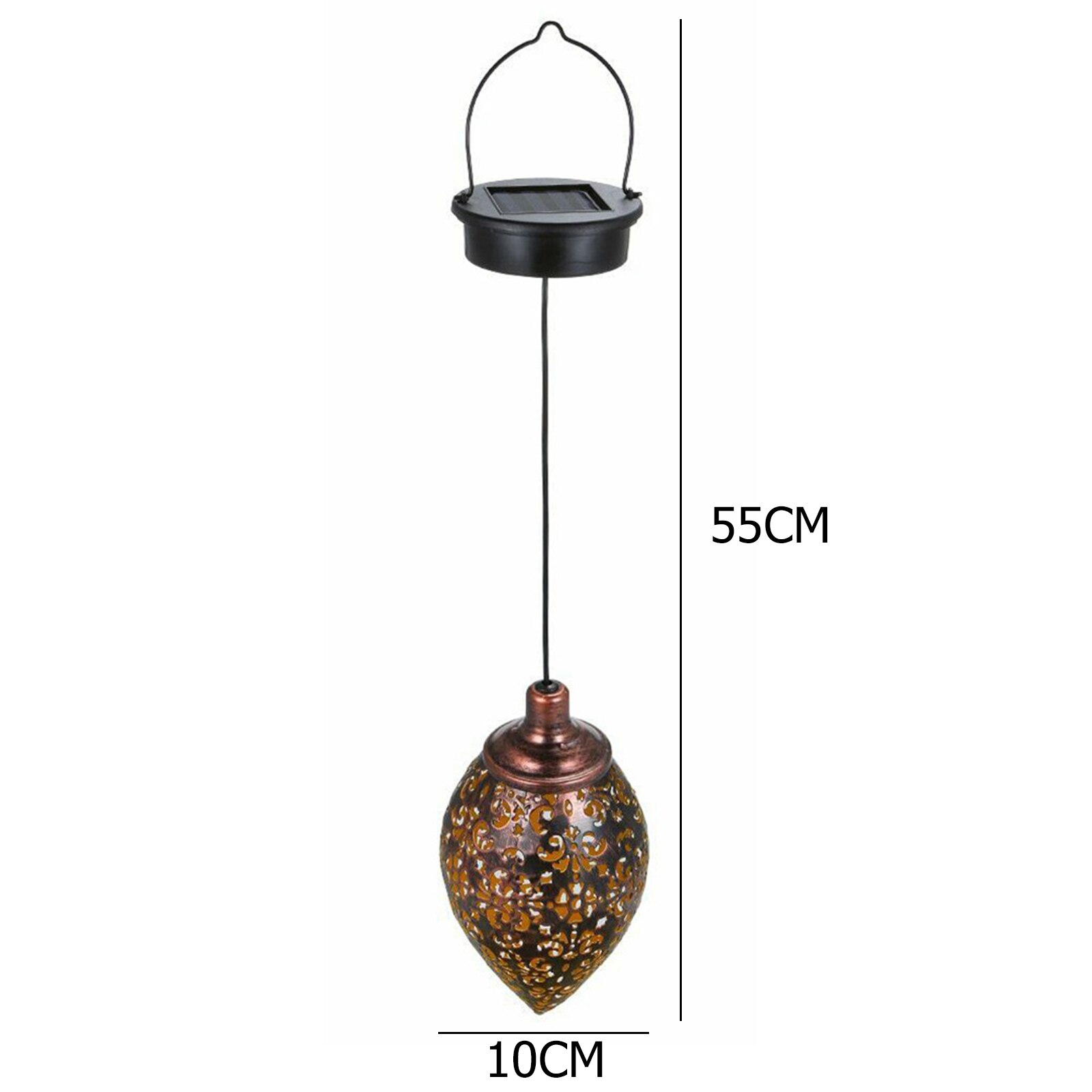 Solar Hanging Lantern LED Lights Waterproof Outdoors Solar Lamp for Pathway Walkway Retro Iron Art Garden Decoration Solar Light