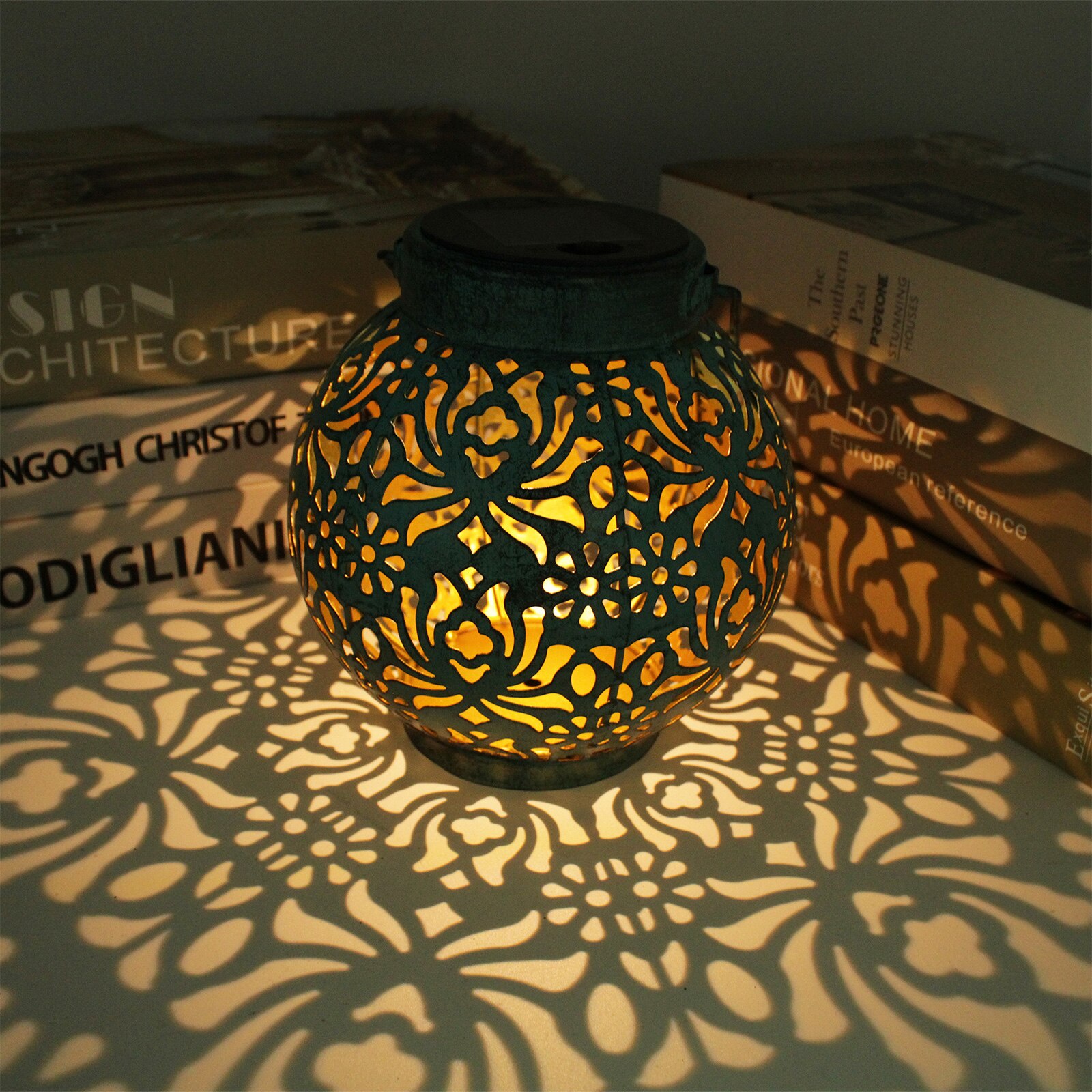 Solar Hanging Lantern LED Lights Waterproof Outdoors Solar Lamp for Pathway Walkway Retro Iron Art Garden Decoration Solar Light