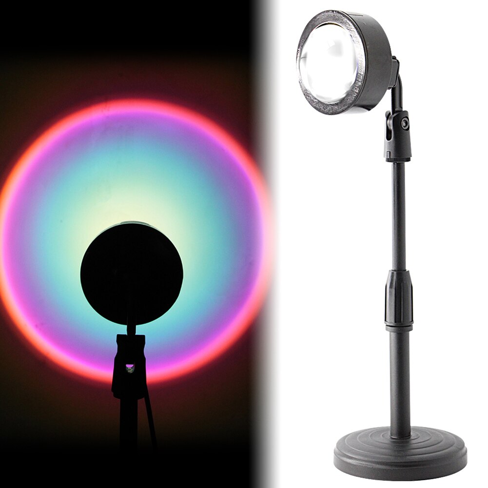 USB Sunset Projector Lamp Rainbow Atmosphere LED Table Night Light for Home Bedroom Coffe Shop Background Wall Decoration Lighti