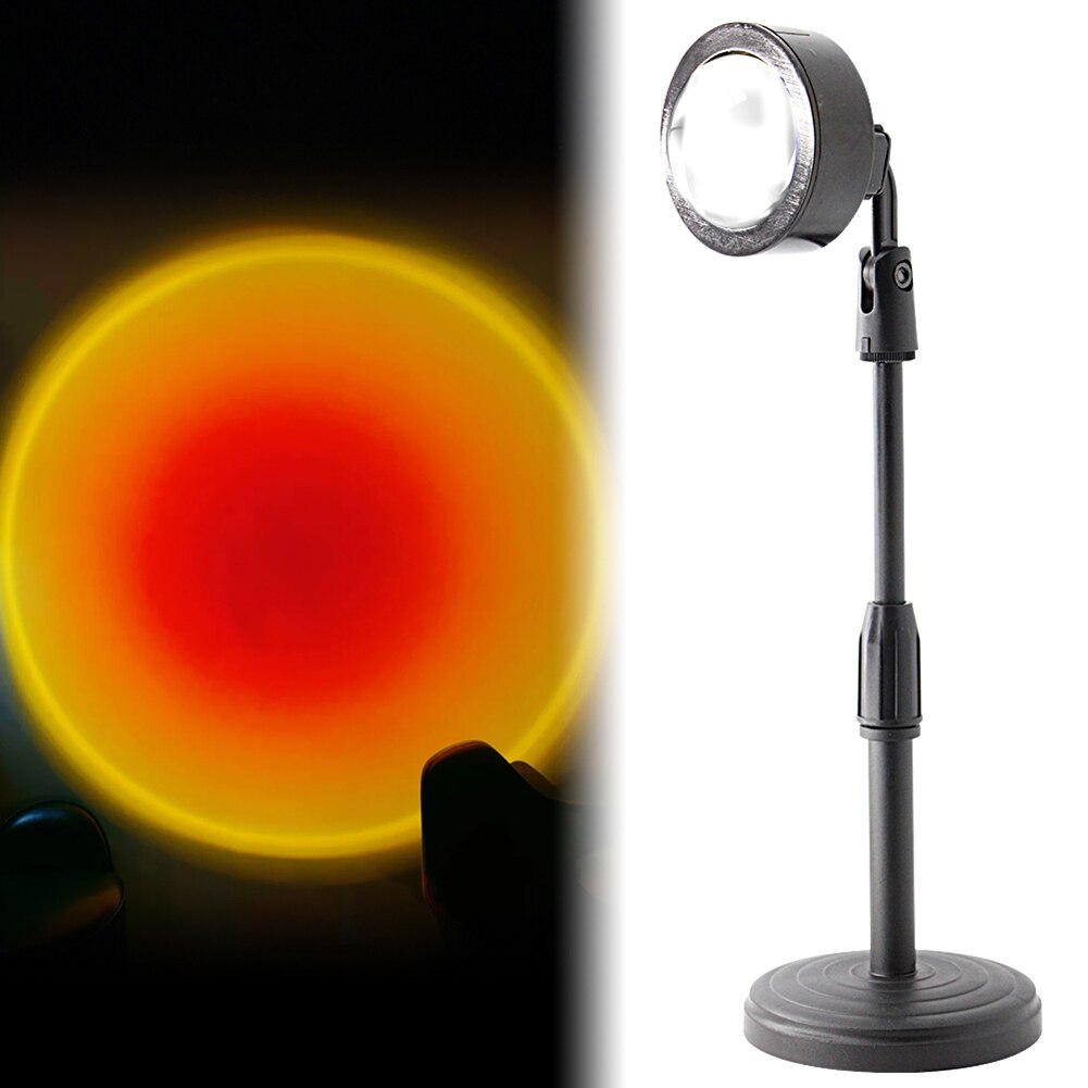 USB Sunset Projector Lamp Rainbow Atmosphere LED Table Night Light for Home Bedroom Coffe Shop Background Wall Decoration Lighti