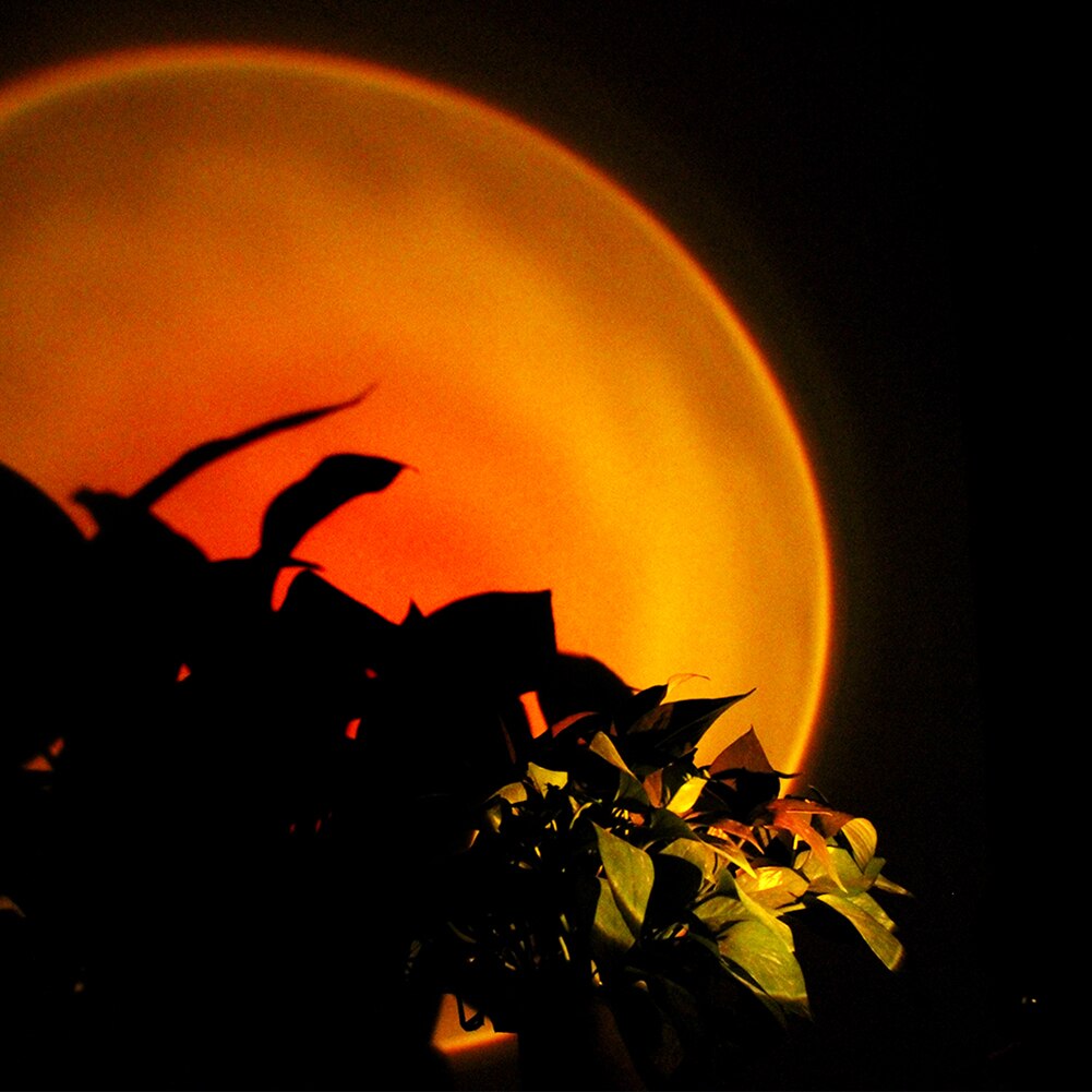 USB Sunset Projector Lamp Rainbow Atmosphere LED Table Night Light for Home Bedroom Coffe Shop Background Wall Decoration Lighti