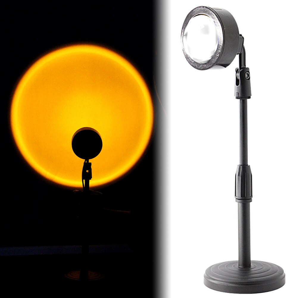 USB Sunset Projector Lamp Rainbow Atmosphere LED Table Night Light for Home Bedroom Coffe Shop Background Wall Decoration Lighti