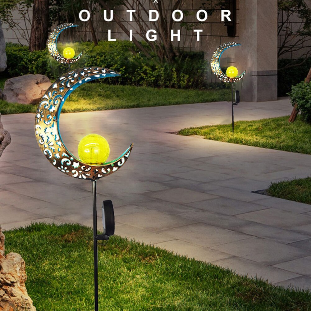 Solar LED Sun Moon Flame Night Light Outdoor Waterproof Retro Iron Lawn Solar Lamp Outdoor Yard Landscape Garden Decor Led Light