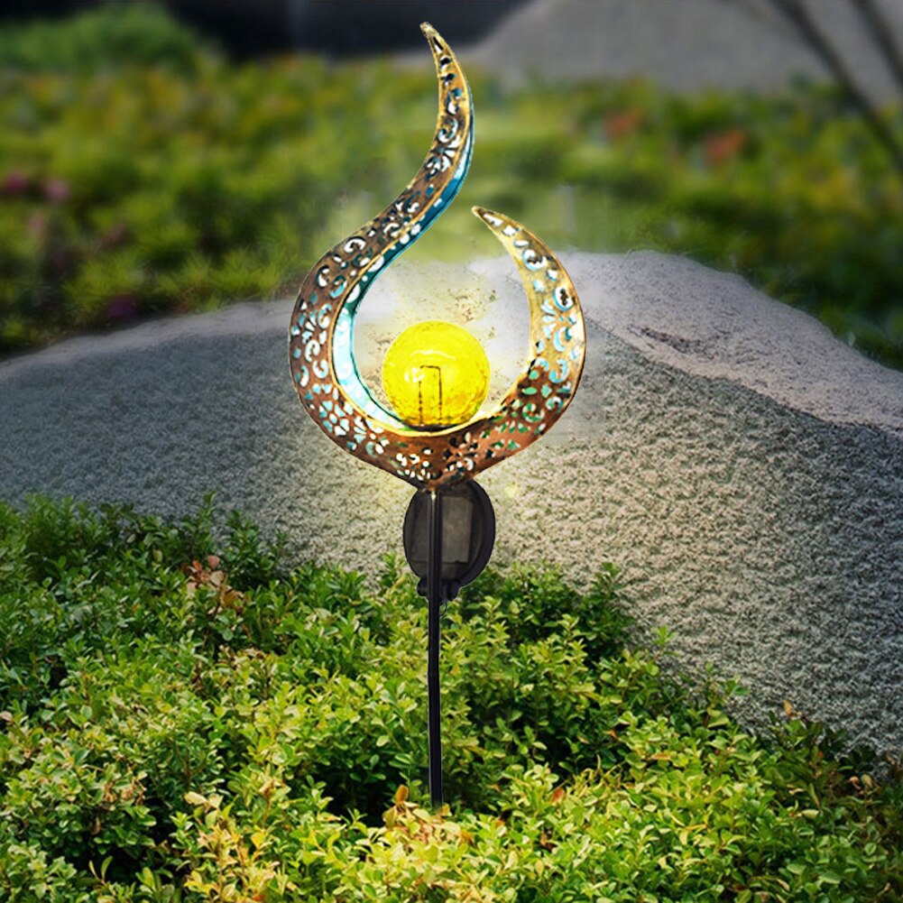 Solar LED Sun Moon Flame Night Light Outdoor Waterproof Retro Iron Lawn Solar Lamp Outdoor Yard Landscape Garden Decor Led Light