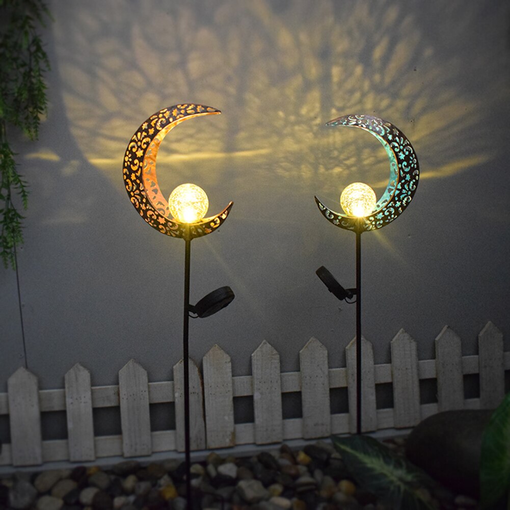 Solar LED Sun Moon Flame Night Light Outdoor Waterproof Retro Iron Lawn Solar Lamp Outdoor Yard Landscape Garden Decor Led Light