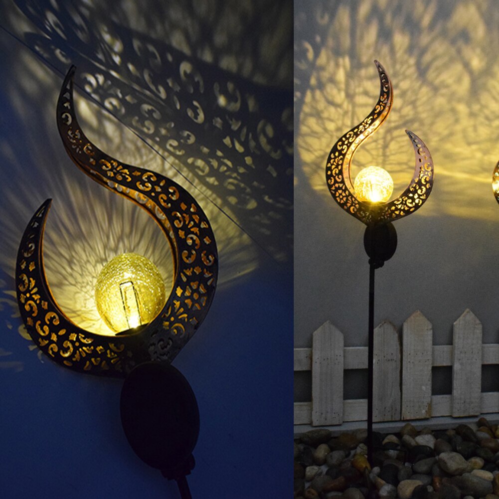 Solar LED Sun Moon Flame Night Light Outdoor Waterproof Retro Iron Lawn Solar Lamp Outdoor Yard Landscape Garden Decor Led Light
