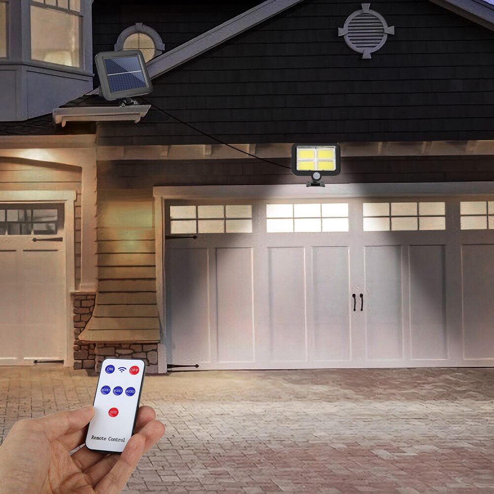 128LED Solar LED Light Outdoors IP65 Waterproof Remote Control Motion Sensor Solar Wall Lamp For Garden Decoration