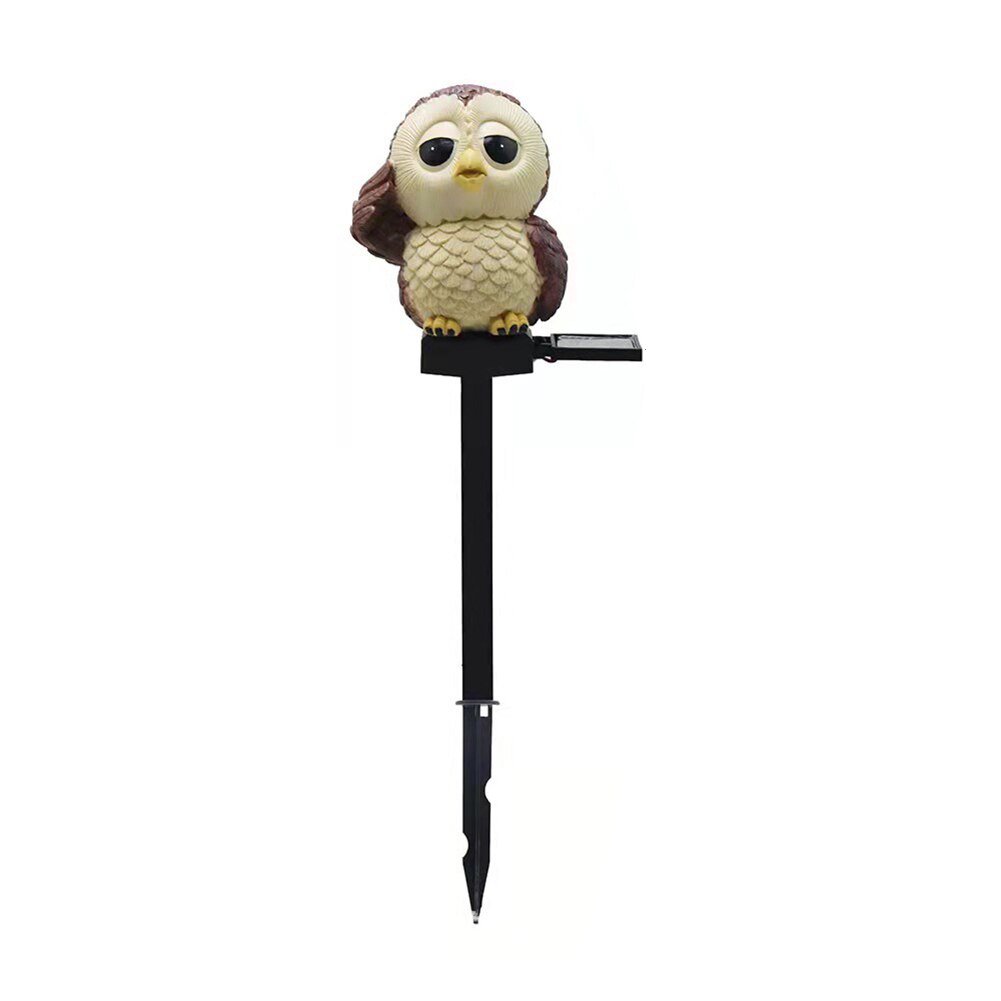 Resin Owl LED Solar Light Waterproof Outdoor Solar Lawn Stake Light Cartoon Land Solar Lamp for Christmas Holiday Garden Decor