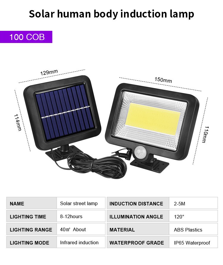 160LED Solar Powered Wall Light Courtyard Outdoors Waterproof PIR Motion Sensor Lighting Street Solar Lamp for Garden Decoration